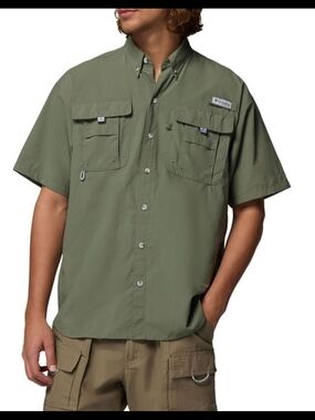 Columbia Bahama II Men's Short-Sleeve Button-Down Shirt Mens Size Large